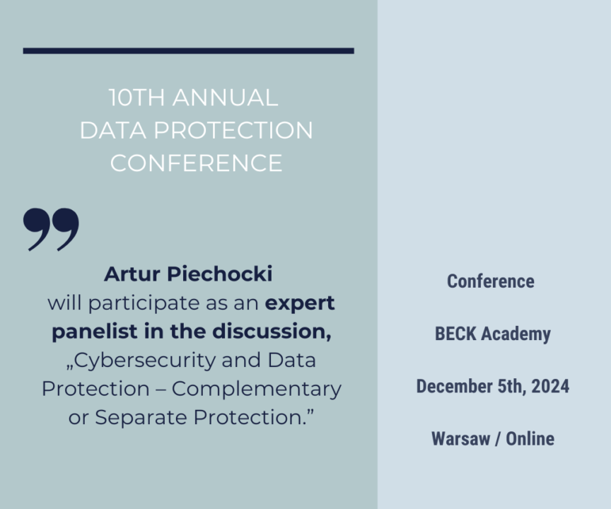 Artur Piechocki to speak at the 10th Annual Data Protection Conference