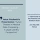 Artur Piechocki's Presentation: "Cyber Threats in Medical Data Processing – A Legal Liability Perspective"