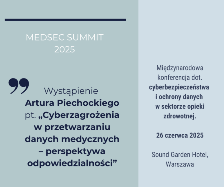 Artur Piechocki wystąpi podczas MedSec Summit 2025