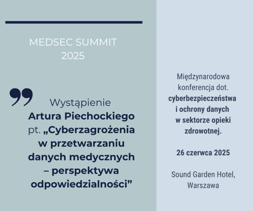 Artur Piechocki wystąpi podczas MedSec Summit 2025