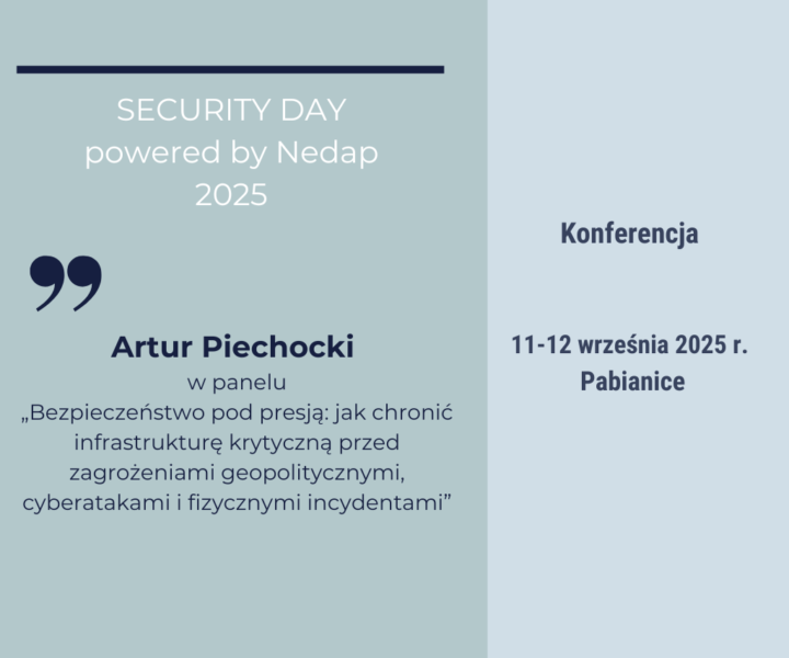 Artur Piechocki w gronie panelistów SECURITY DAY powered by Nedap