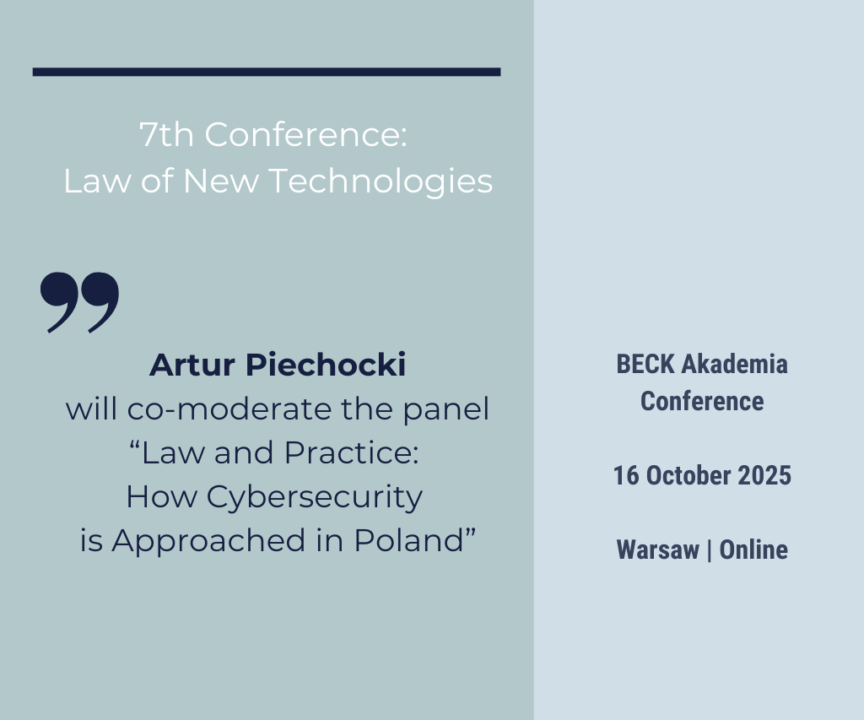 Artur Piechocki to Chair a Cybersecurity Panel at the 7th Conference: Law of New Technologies