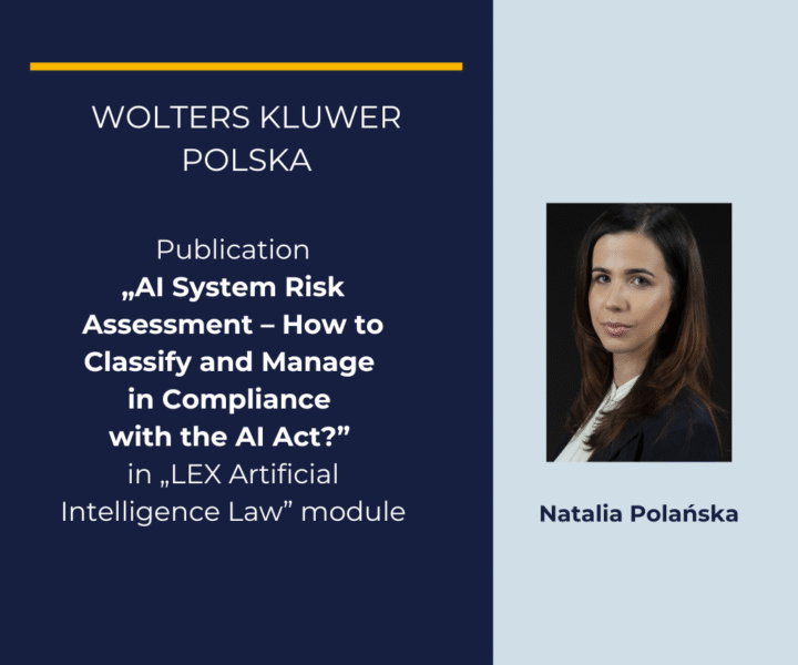 Commentary by Natalia Polańska in „LEX Artificial Intelligence Law”