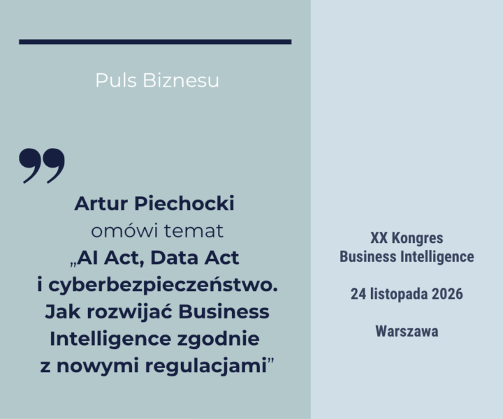 Artur Piechocki prelegentem XX Kongresu Business Intelligence